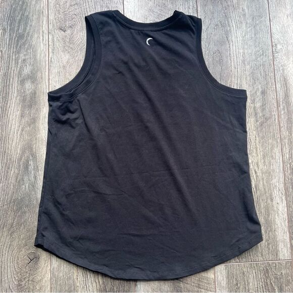 Zyia Active Tank Top Black Sleeveless Muscle Tee Size Medium Pink Logo - Picture 6 of 10